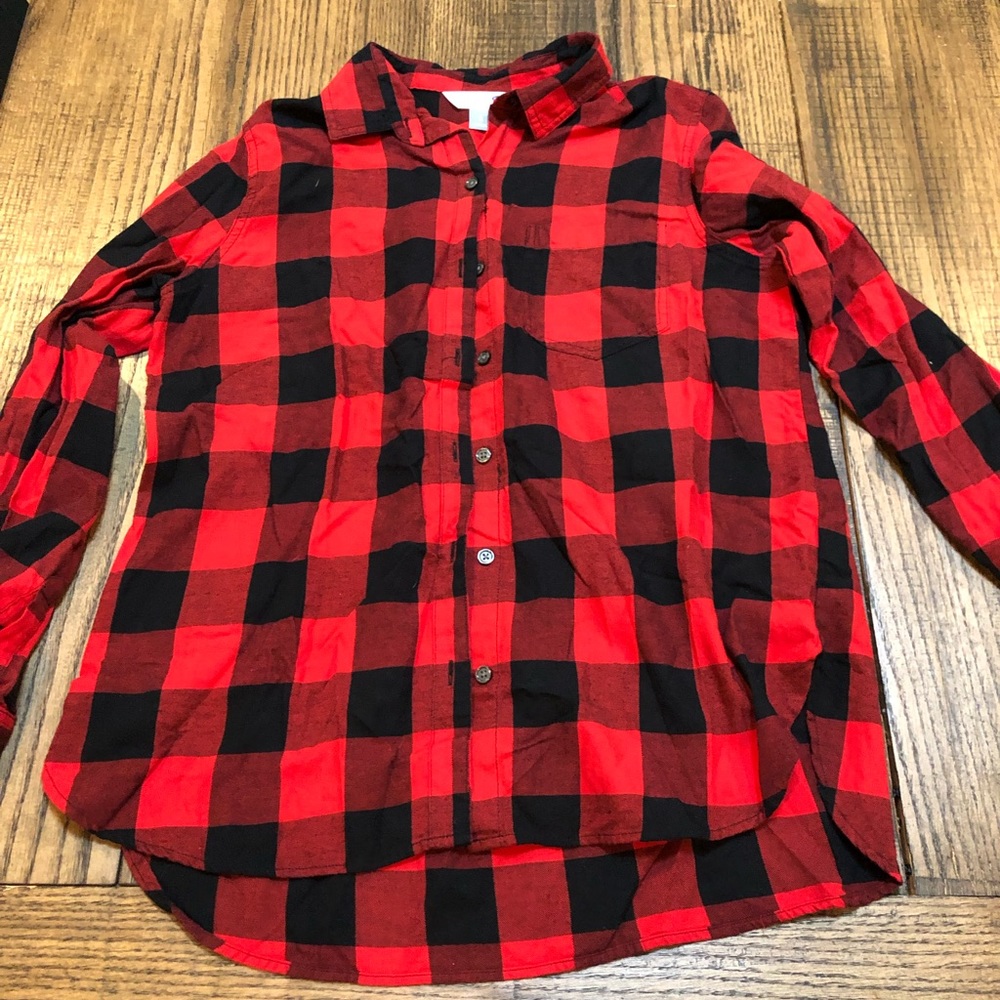 Buffalo plaid button up shirt